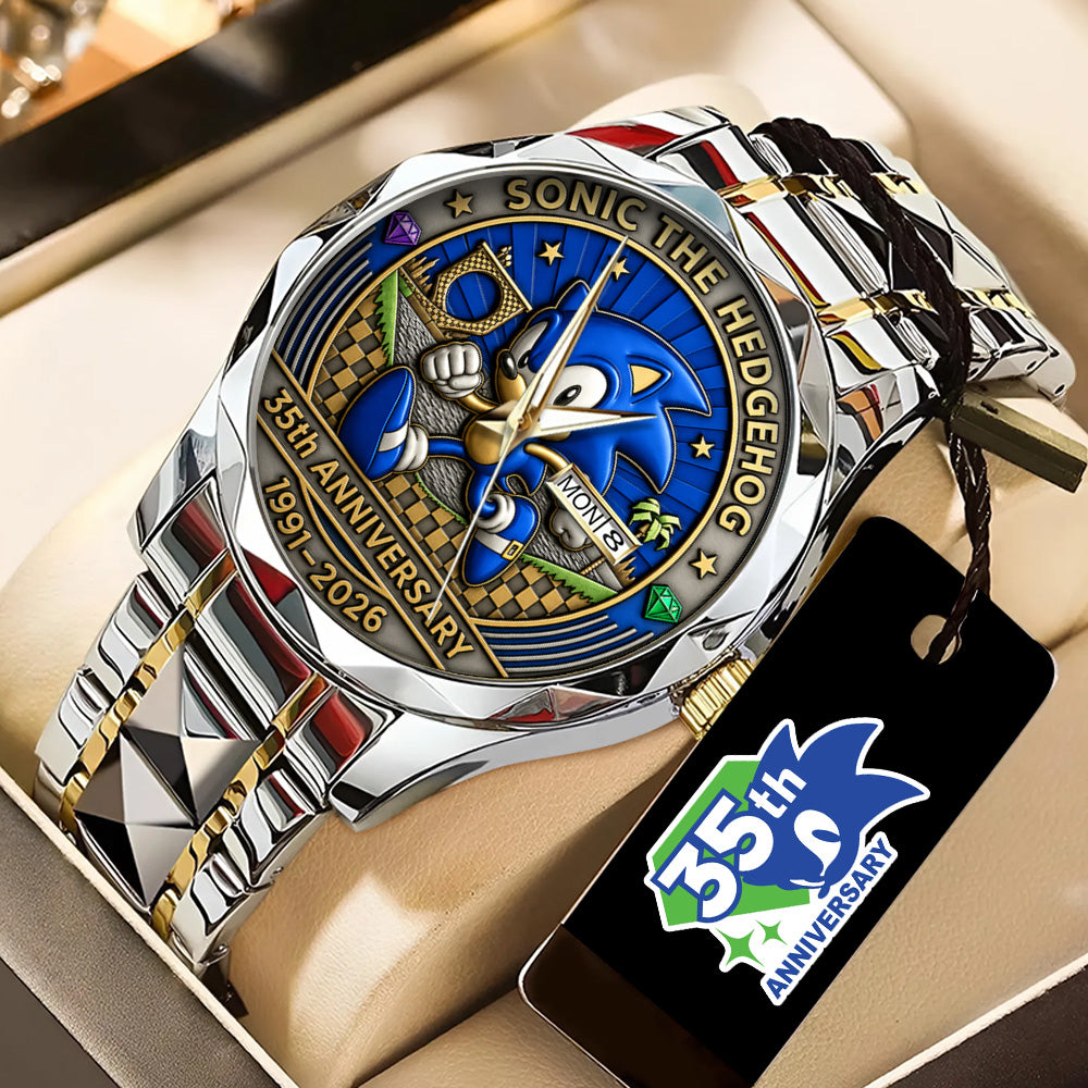 Sonic the Hedgehog 35th Anniversary Alloy Luxury Quartz Watch - GNE7351
