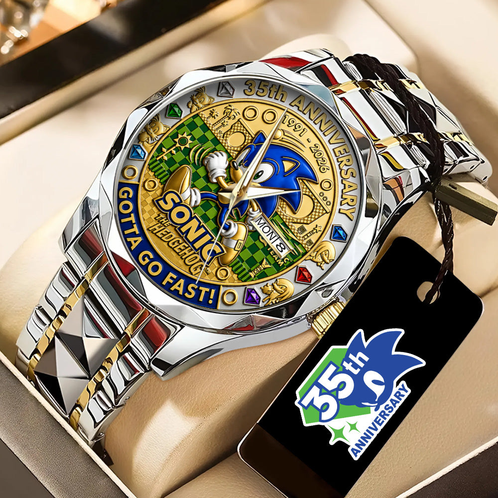 Sonic the Hedgehog 35th Anniversary Alloy Luxury Quartz Watch - GNE7354