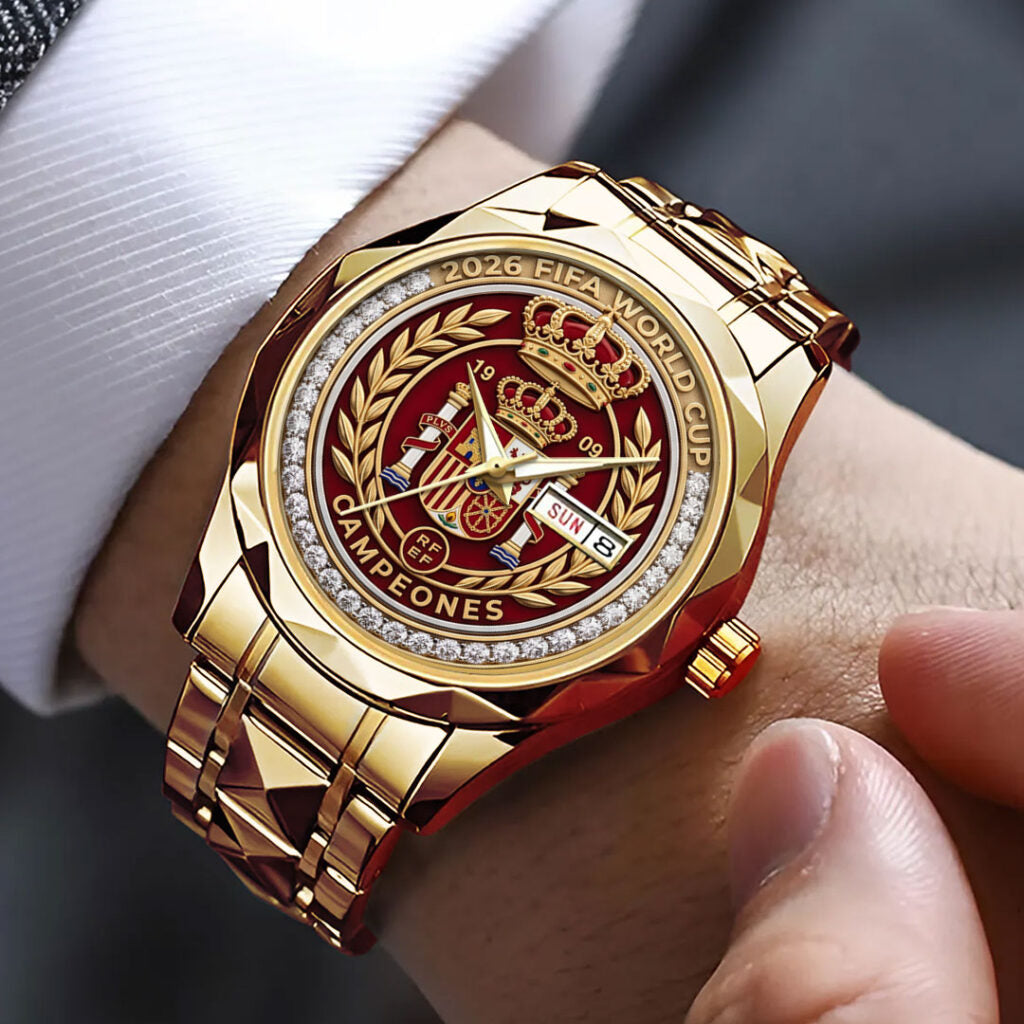 Spain National Team 2026 FIFA World Cup Champions Alloy Luxury Quartz Watch - TMTHU7885