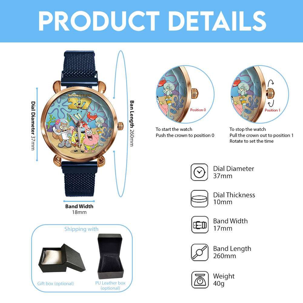 SpongeBob SquarePants 27th Anniversary Mesh Strap Quartz Watch - TMTHU3492