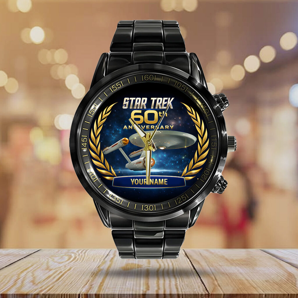 Personalized Star Trek 60th Anniversary 2026 Black Stainless Steel Watch - TANTN21223