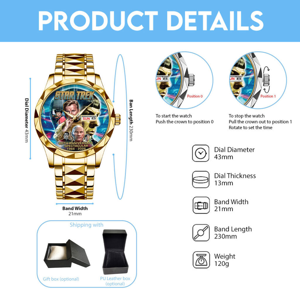 Star Trek 60th Anniversary Alloy Luxury Quartz Watch - TMTHU7849