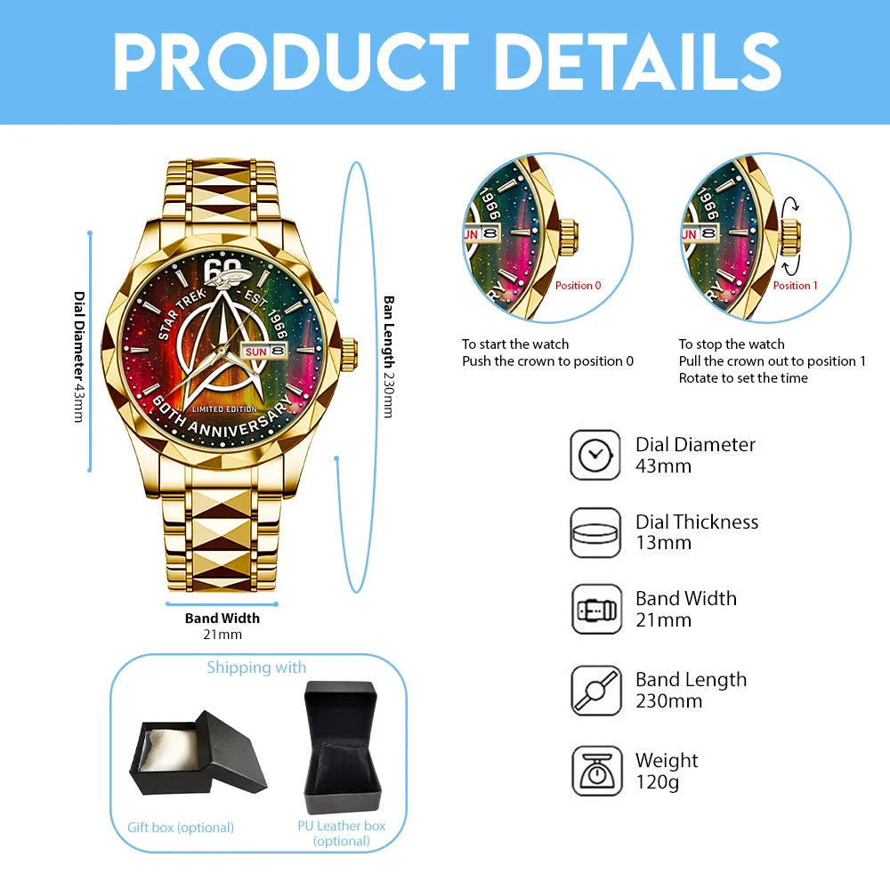 Star Trek 60th Anniversary Alloy Luxury Quartz Watch - TMTHU8610