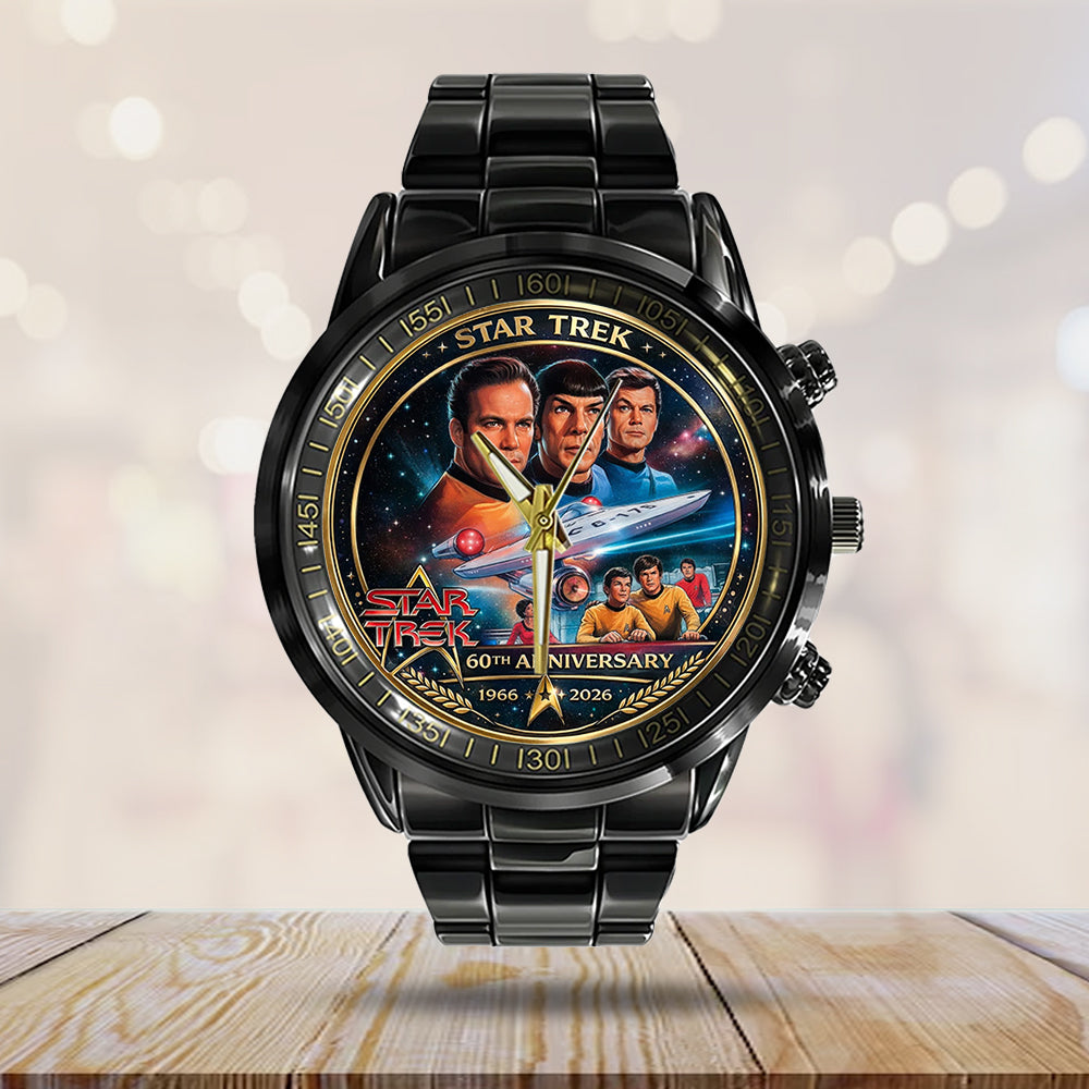 Star Trek 60th Anniversary Black Stainless Steel Watch - TMTHU3138