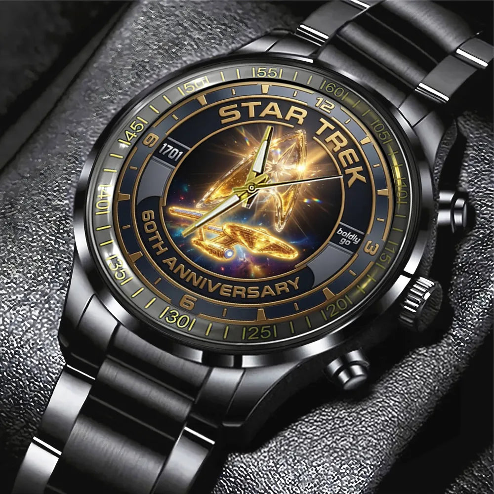Star Trek 60th Anniversary Black Stainless Steel Watch - TMTHU7448