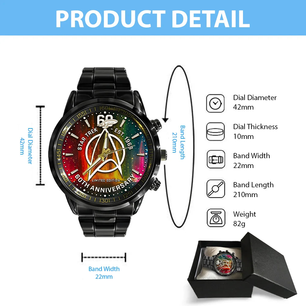 Star Trek 60th Anniversary Black Stainless Steel Watch - TMTHU8620