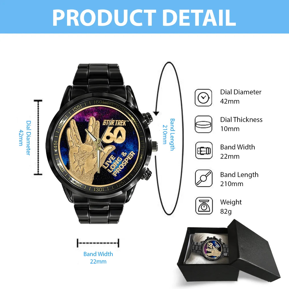 Star Trek 60th Anniversary Black Stainless Steel Watch - TMTHU9053