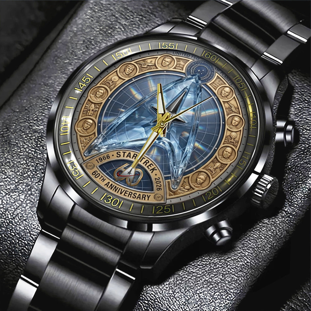 Star Trek 60th Anniversary Black Stainless Steel Watch - TMTHU7679
