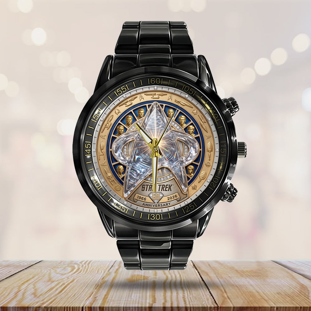 Star Trek 60th Anniversary Black Stainless Steel Watch - TMTHU7680