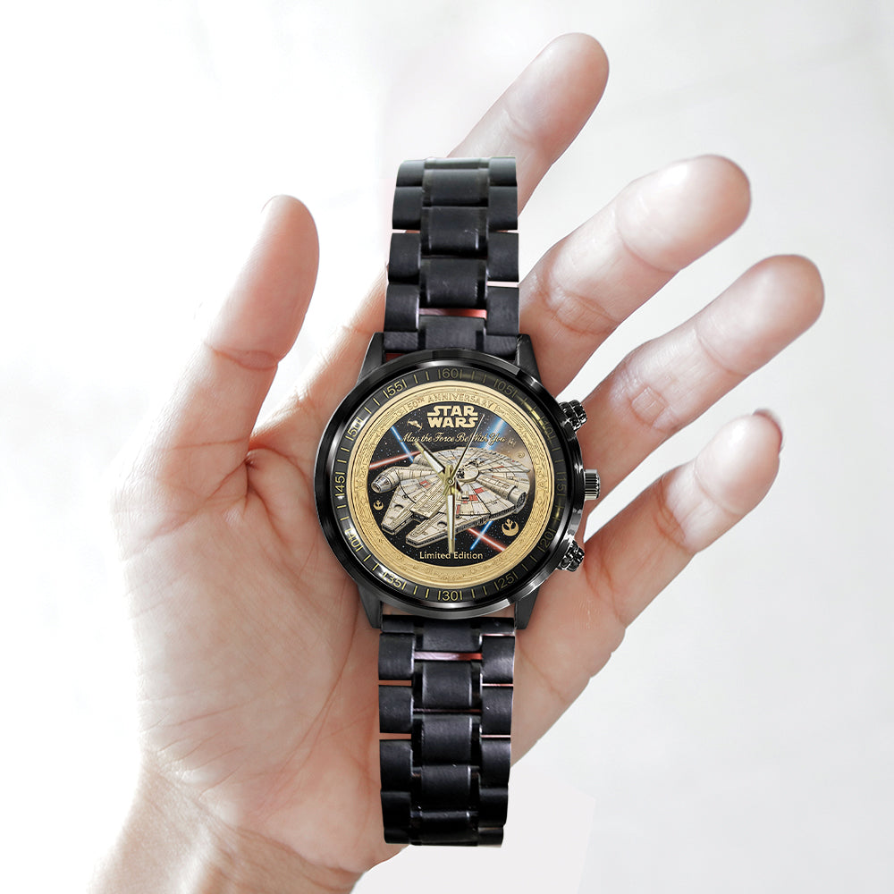Star Wars 50th Anniversary 2027 Black Stainless Steel Watch - TMTHU5585