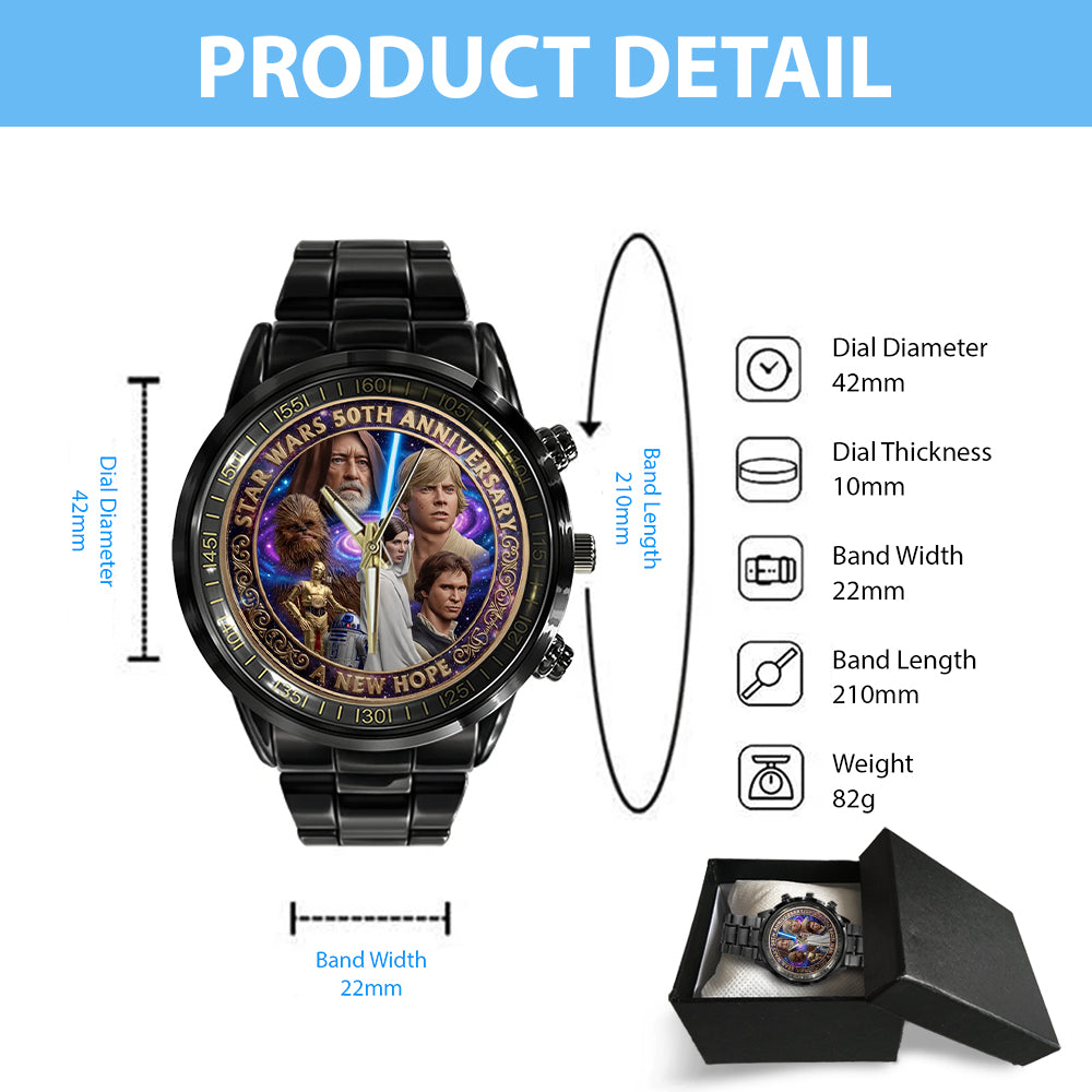 Star Wars 50th Anniversary 2027 Black Stainless Steel Watch - TMTHU5592