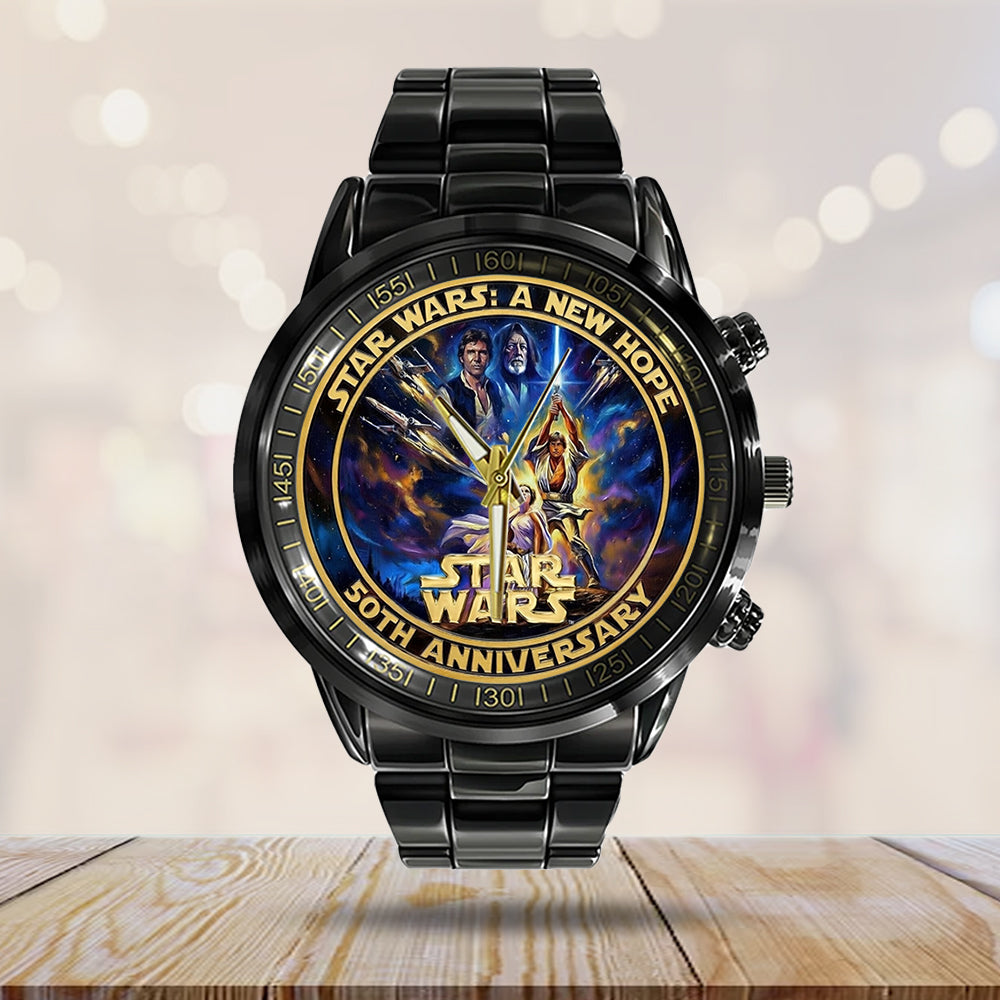 Star Wars 50th Anniversary Black Stainless Steel Watch - TMTHU3939