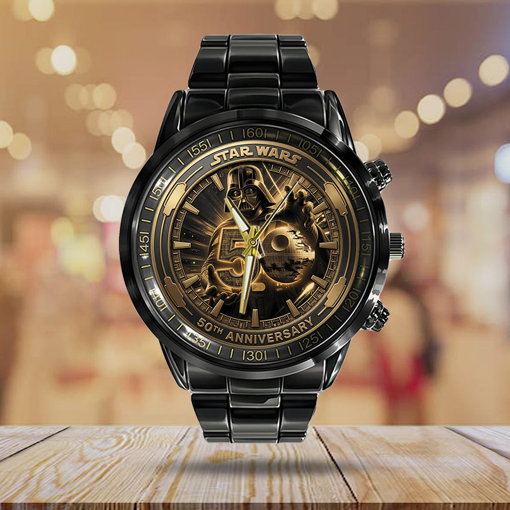 Star Wars 50th Anniversary Black Stainless Steel Watch - TMTHU6603