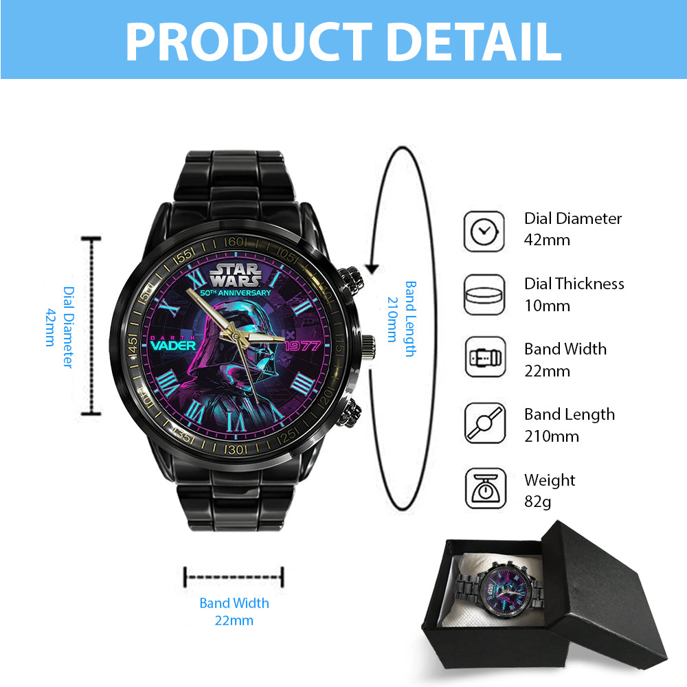 Star Wars 50th Anniversary Black Stainless Steel Watch - TMTHU7370