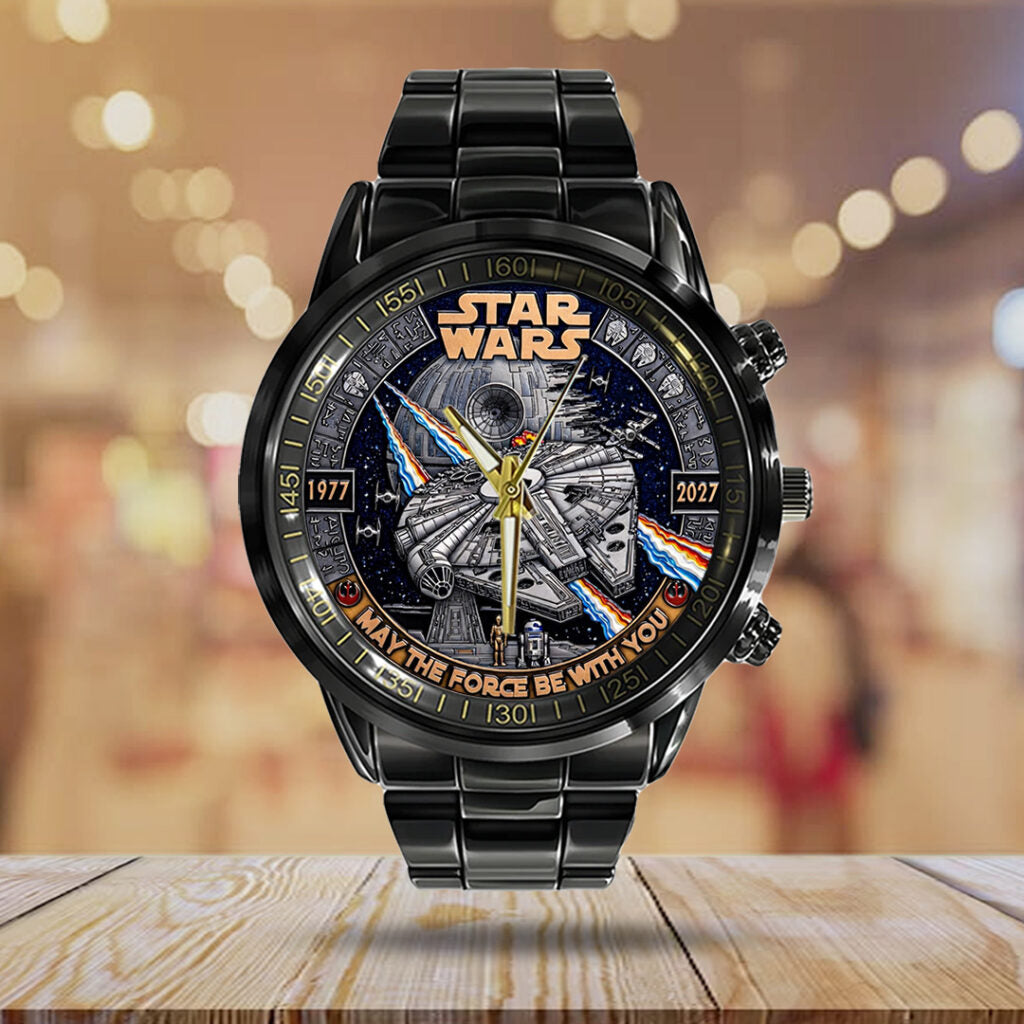 Star Wars 50th Anniversary Black Stainless Steel Watch - TANTN21717