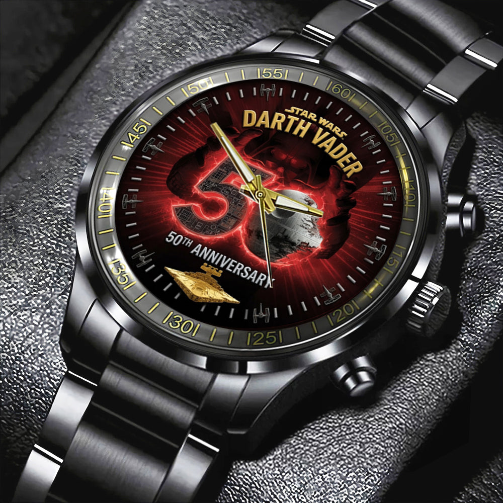 Star Wars 50th Anniversary Black Stainless Steel Watch - TMTHU6851