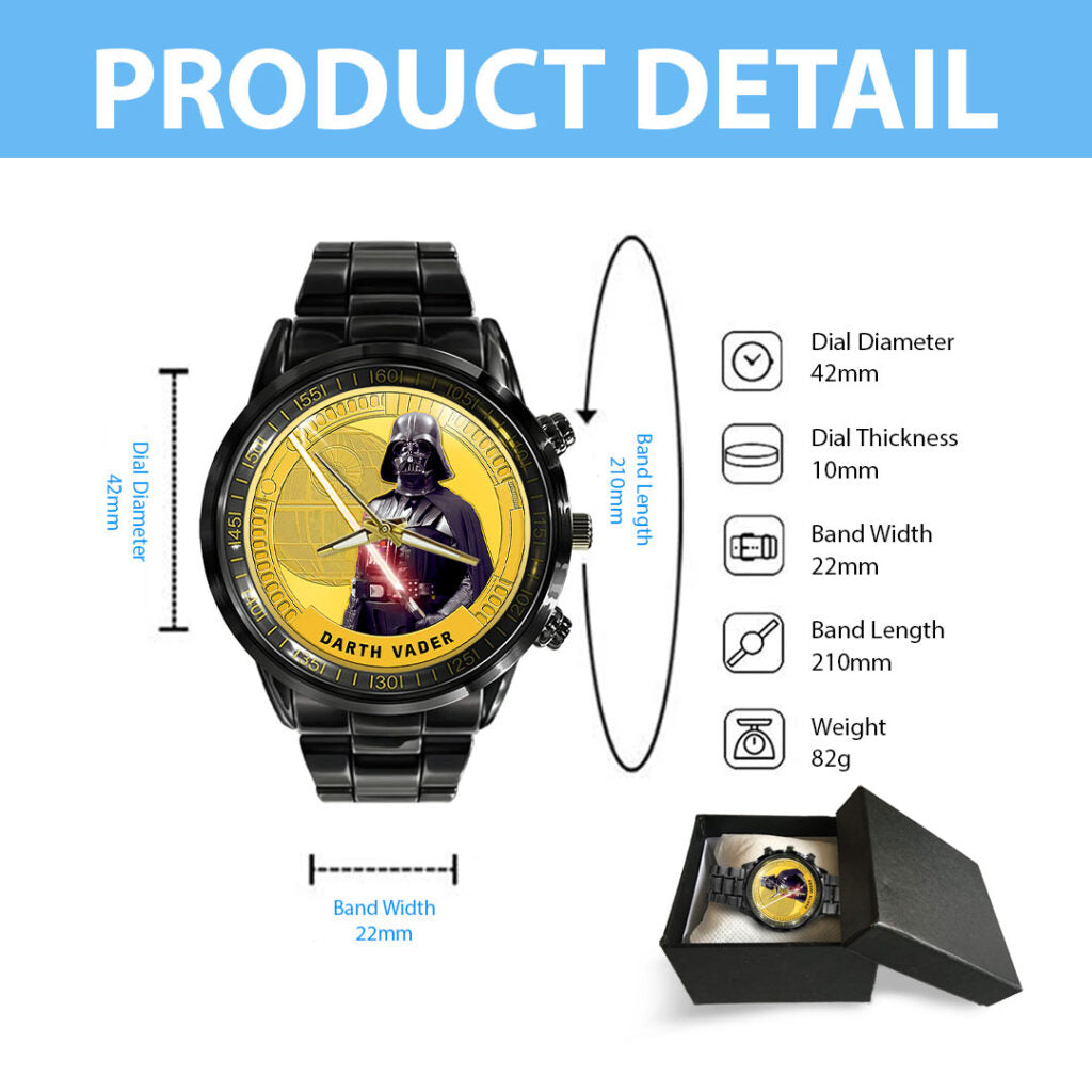 Star Wars Black Stainless Steel Watch - HOATT13855