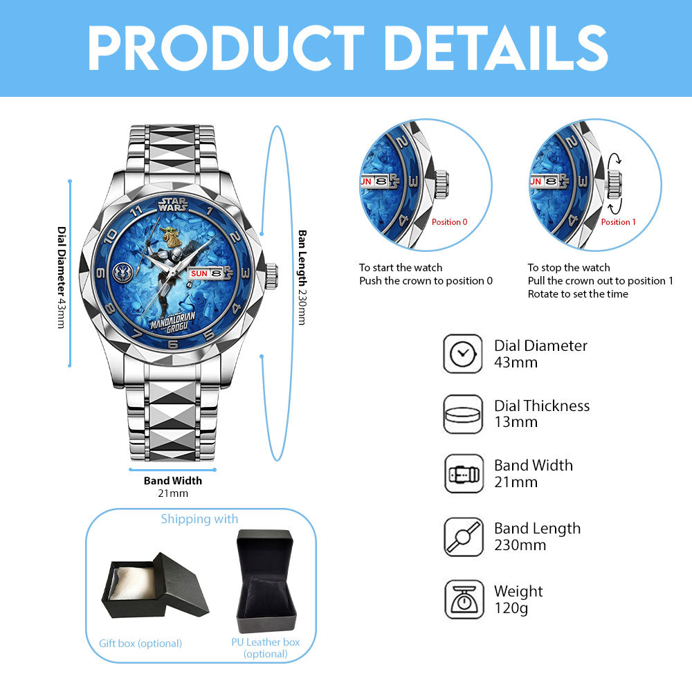 Star Wars: The Mandalorian and Grogu Alloy Luxury Quartz Watch - TMTHU6720