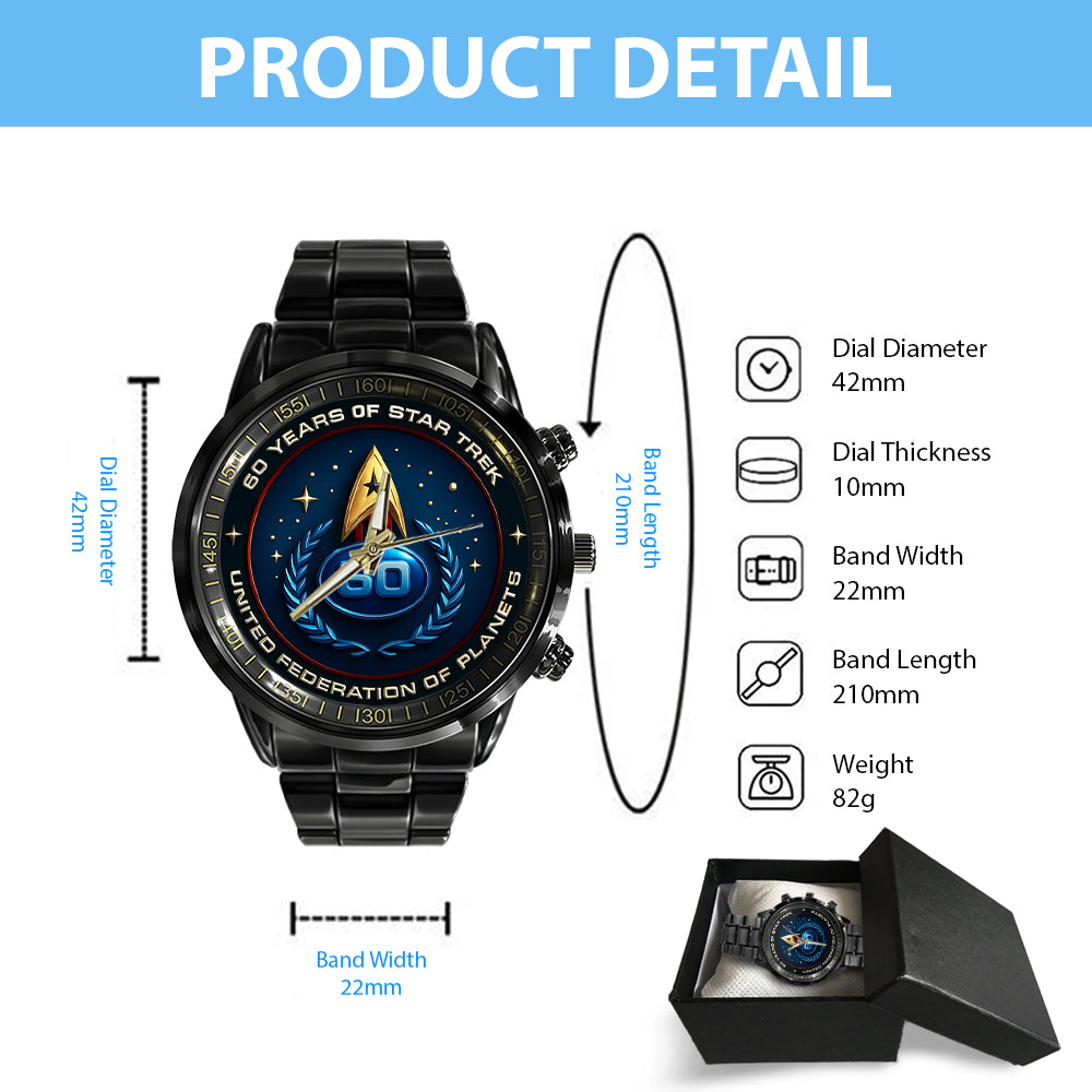 Star Trek 60th Anniversary Black Stainless Steel Watch - TMTHU1730