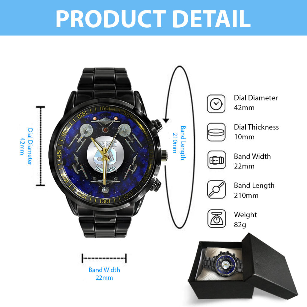 Star Trek 60th Anniversary Black Stainless Steel Watch - MAITM15182