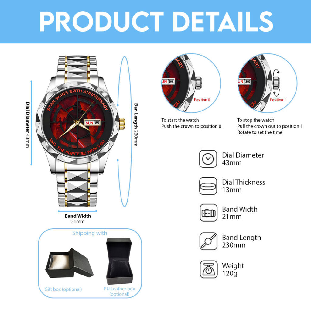 Star Wars 50th Anniversary Alloy Luxury Quartz Watch - TMTHU2343