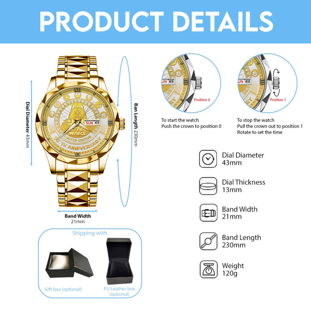 Star Wars 50th Anniversary Alloy Luxury Quartz Watch - TMTHU2645