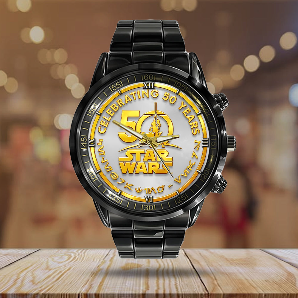 Star Wars 50th Anniversary Black Stainless Steel Watch - TMTHU2510