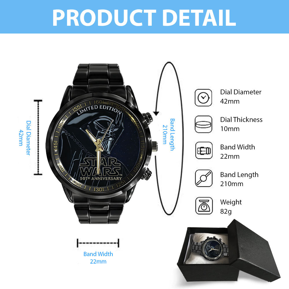 Star Wars 50th Anniversary Black Stainless Steel Watch - TMTHU3008
