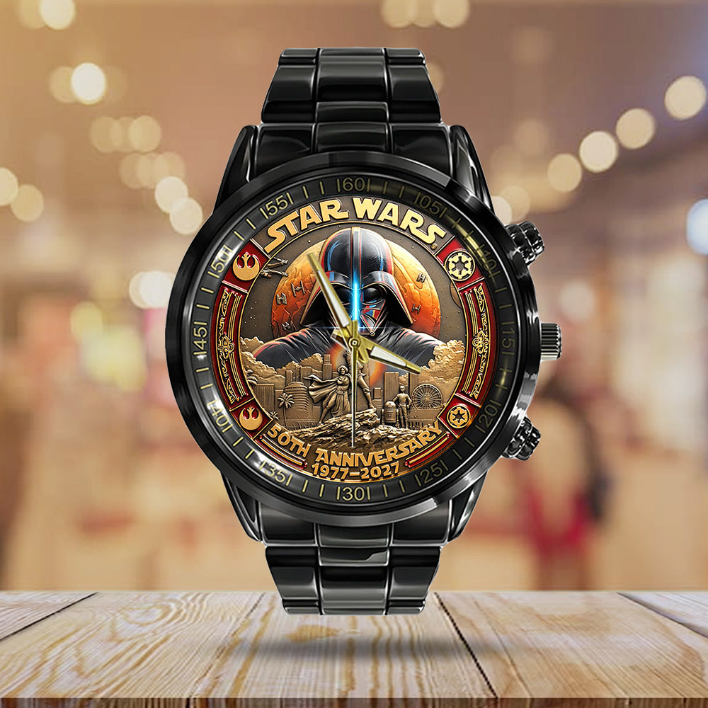 Star Wars 50th Anniversary Black Stainless Steel Watch - GNE6271