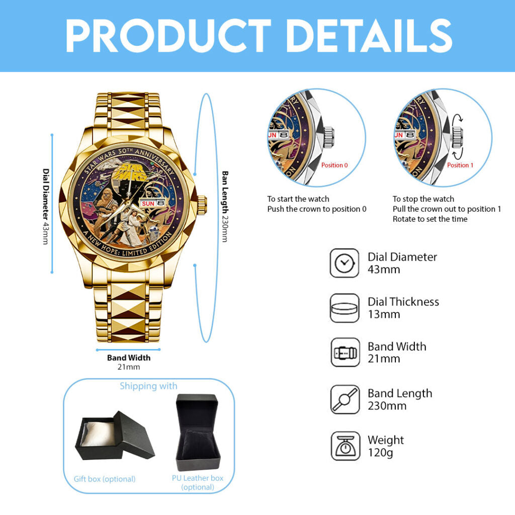 Star Wars 50th Anniversary 2027 Alloy Luxury Quartz Watch - TMTHU4261