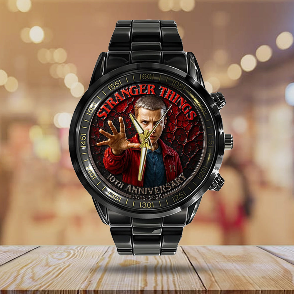 Stranger Things 10th Anniversary Black Stainless Steel Watch - MAITM13904