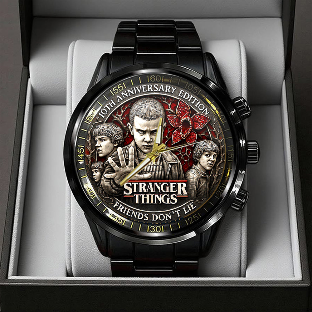 Stranger Things  10th Anniversary 2026 Black Stainless Steel Watch - TANTN19292