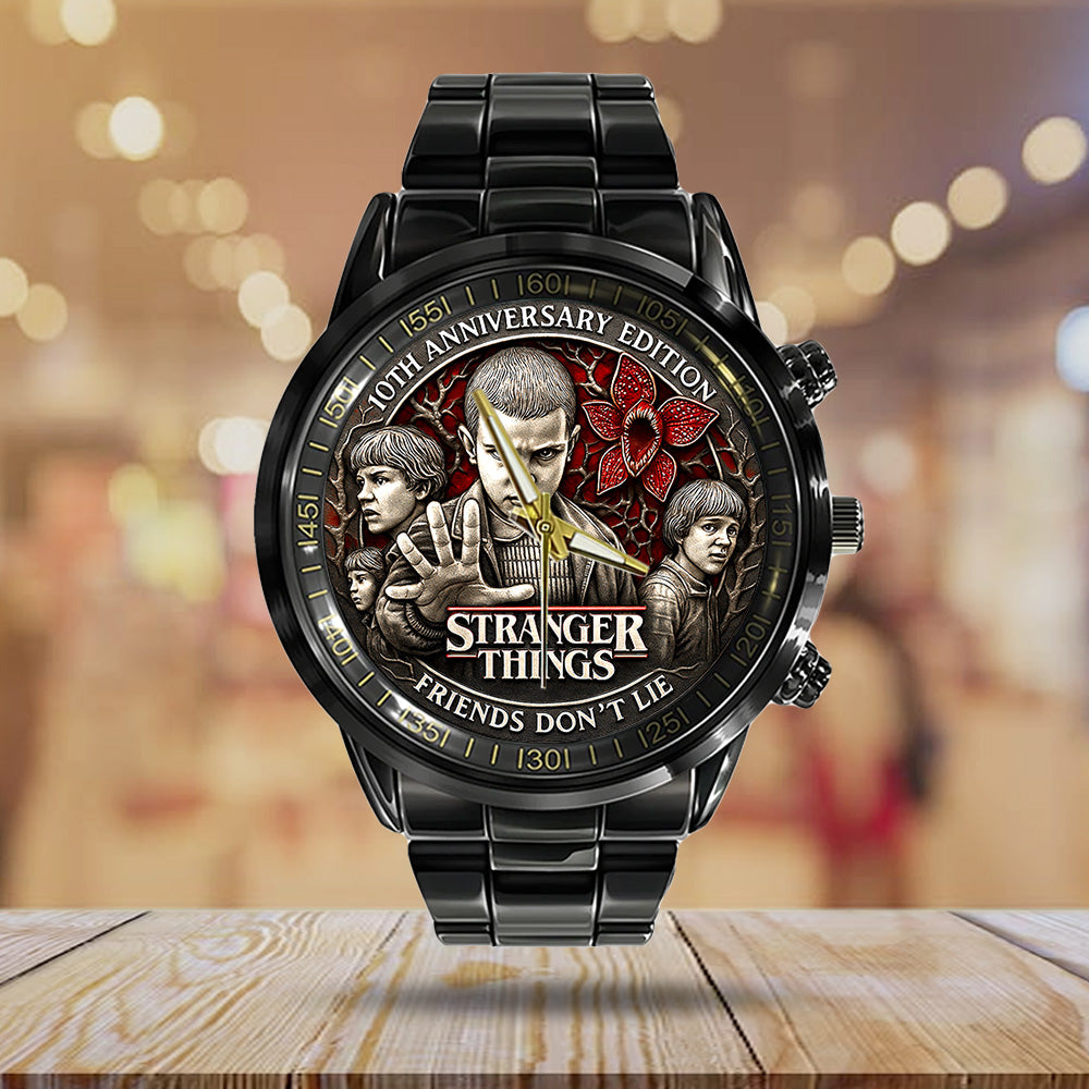 Stranger Things  10th Anniversary 2026 Black Stainless Steel Watch - TANTN19292