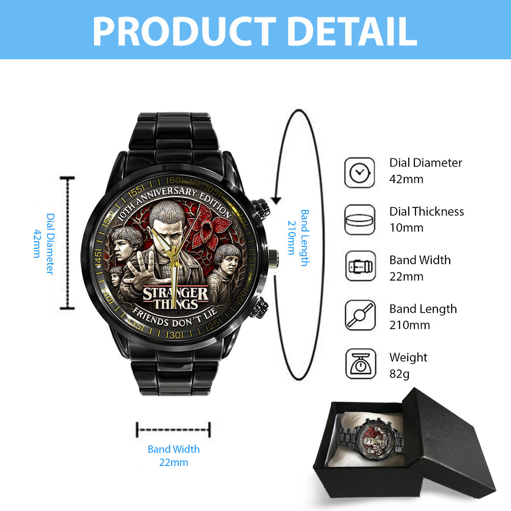 Stranger Things  10th Anniversary 2026 Black Stainless Steel Watch - TANTN19292