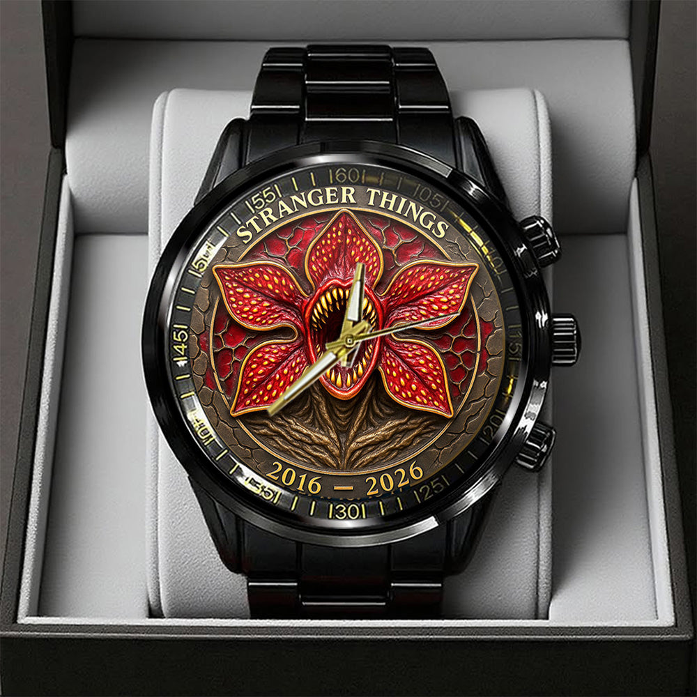 Stranger Things 10th Anniversary 2026 Black Stainless Steel Watch - TANTN19294