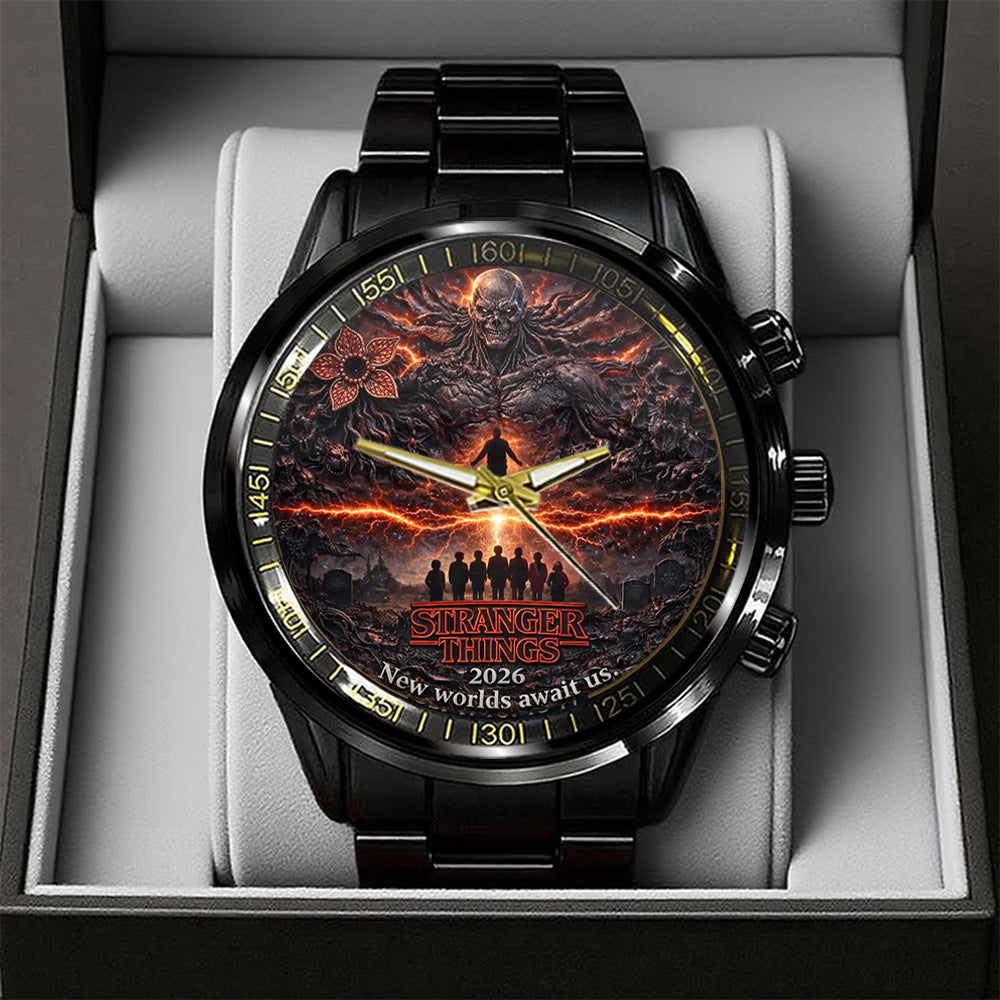 Stranger Things Black Stainless Steel Watch - TANTN19820