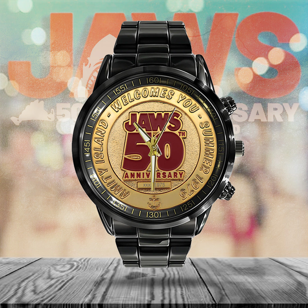 Jaws Black Stainless Steel Watch - TANTN 13289