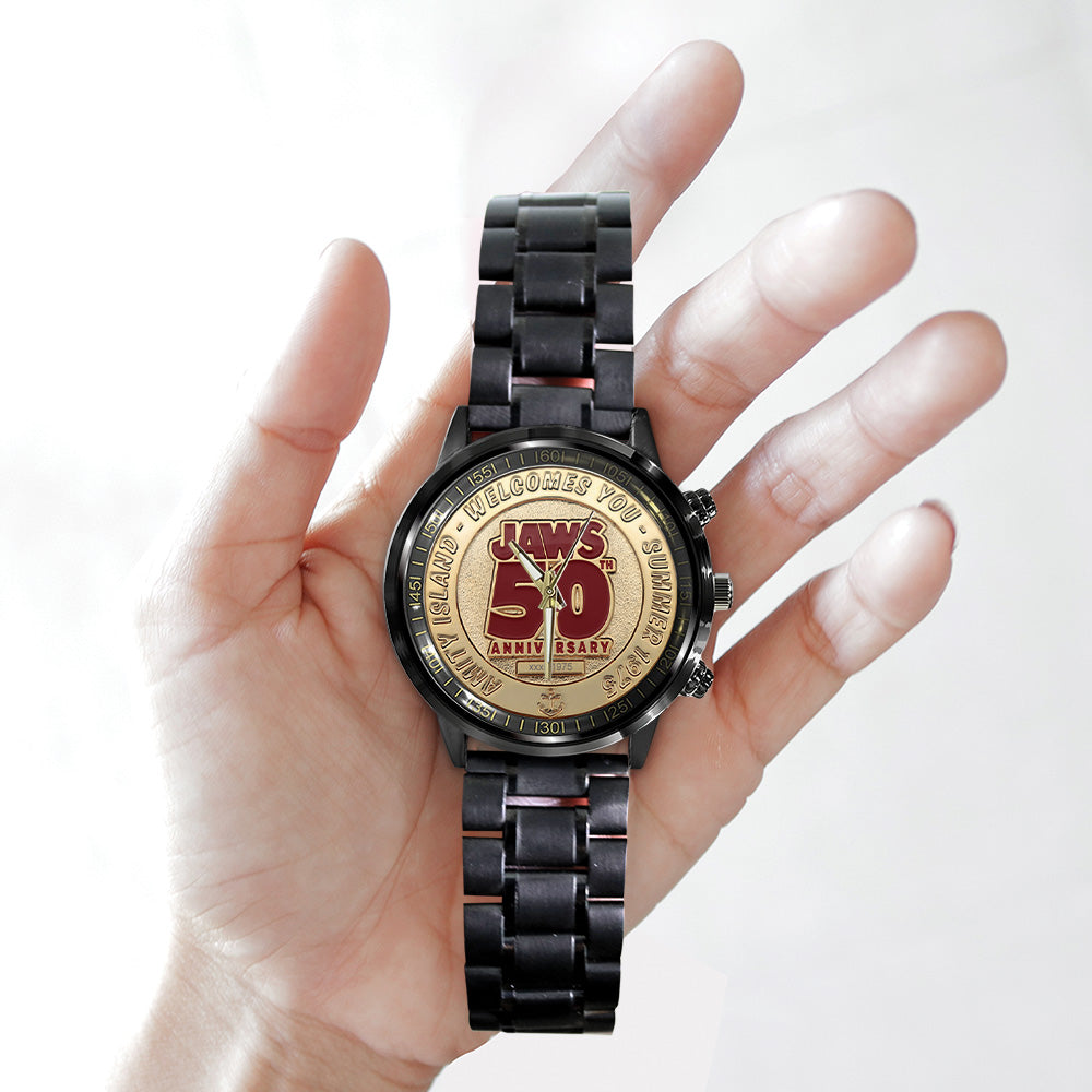 Jaws Black Stainless Steel Watch - TANTN 13289