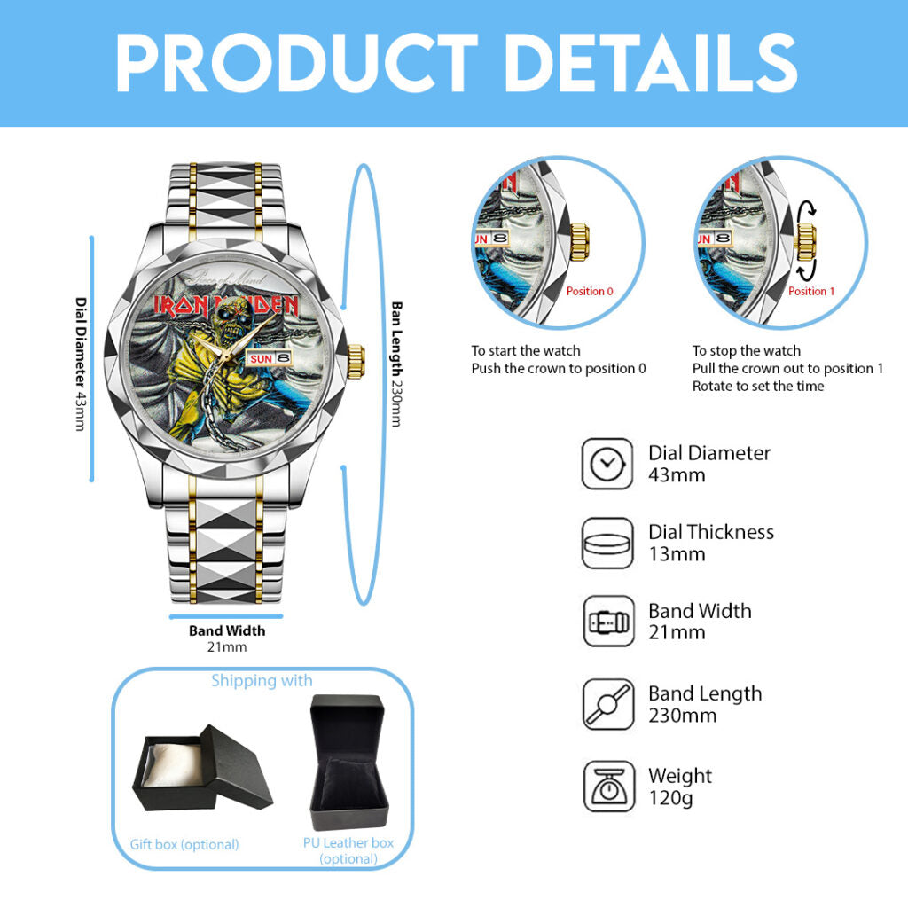 Iron Maiden Alloy Luxury Quartz Watch - TANTN 14310