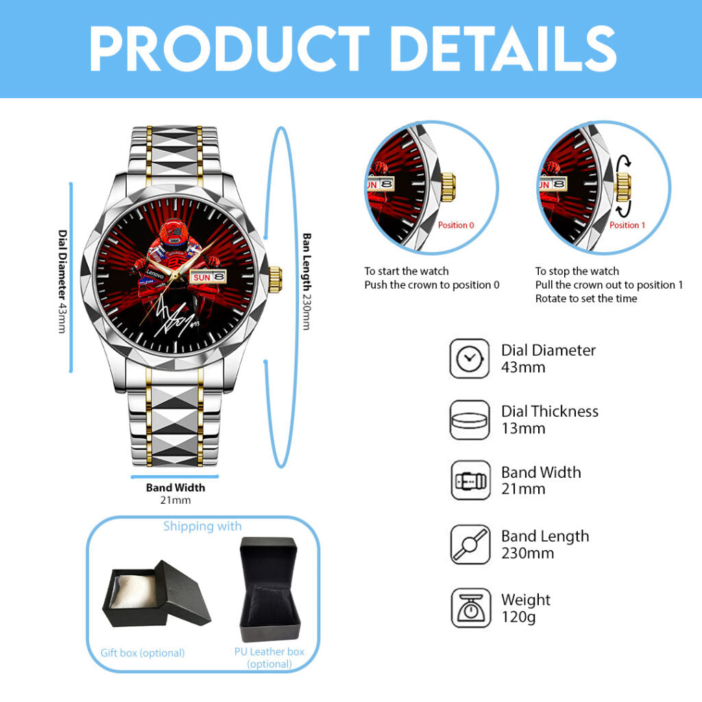 Ducati Lenovo Team x Marc Márquez Alloy Luxury Quartz Watch - TANTN 14511