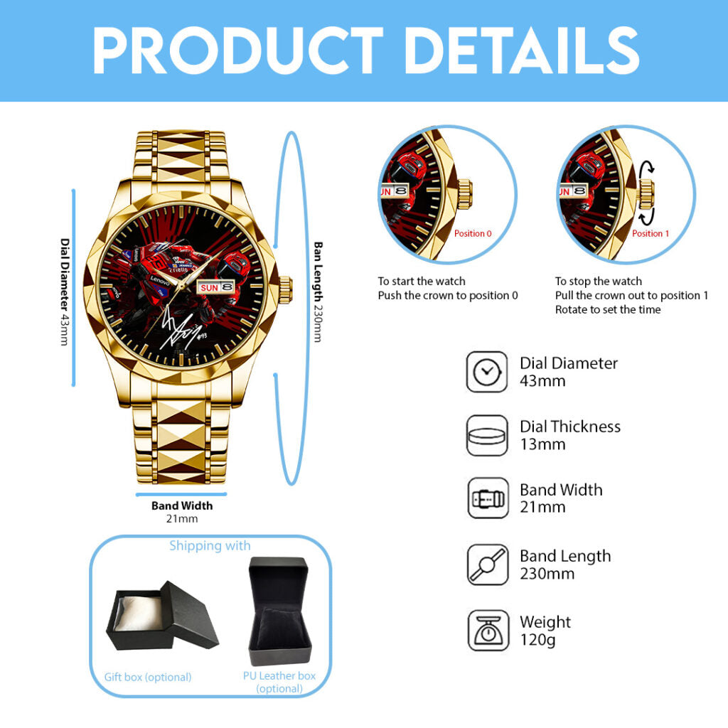 Ducati Lenovo Team x Marc Márquez Alloy Luxury Quartz Watch - TANTN 14512