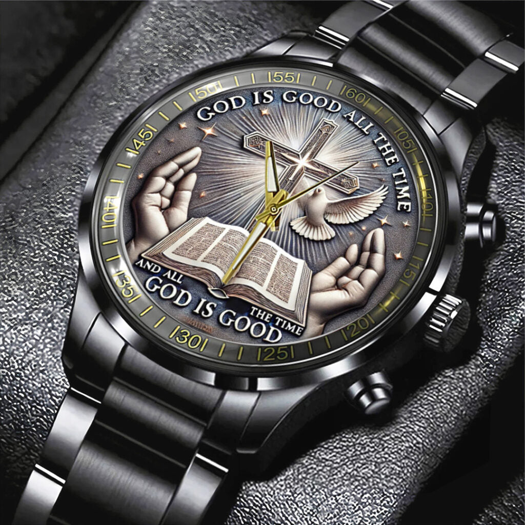 God Is Good Black Stainless Steel Watch - TANTN14721