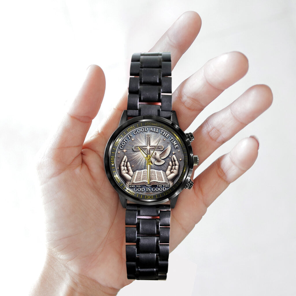 God Is Good Black Stainless Steel Watch - TANTN14721