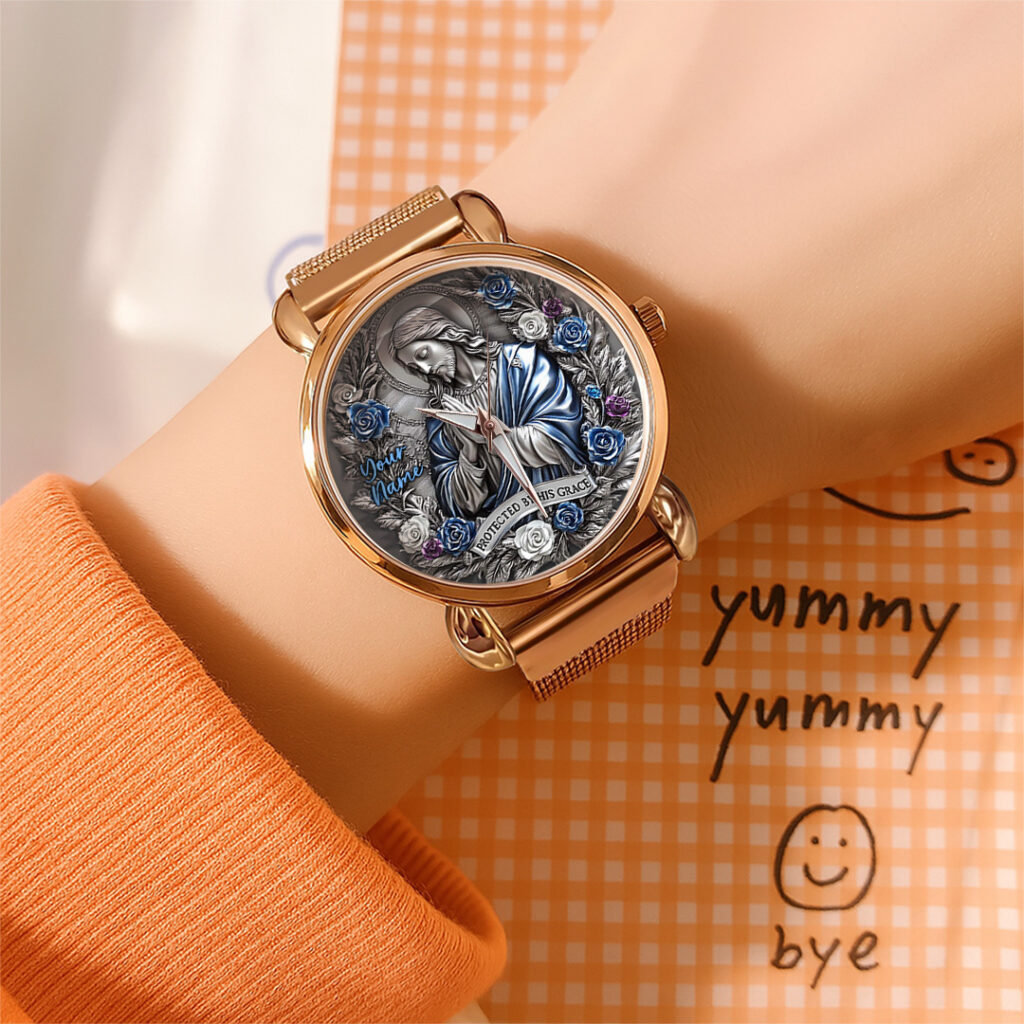 Personalized Protected By His Grace Mesh Strap Quartz Watch - TANTN15417