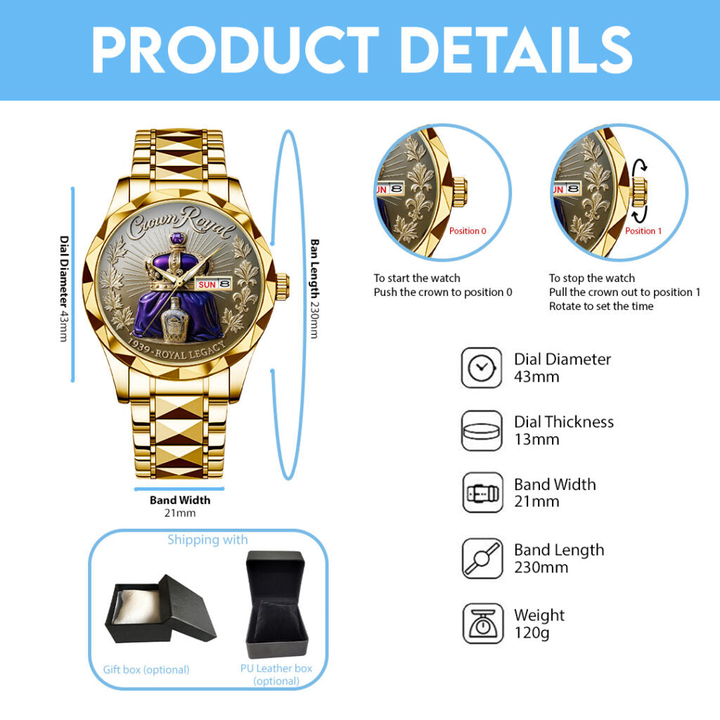 Crown Royal Alloy Luxury Quartz Watch - TANTN15866