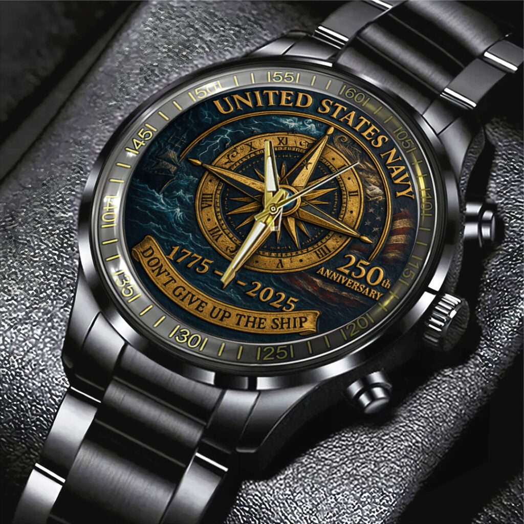 US Navy Black Stainless Steel Watch - TANTN15897