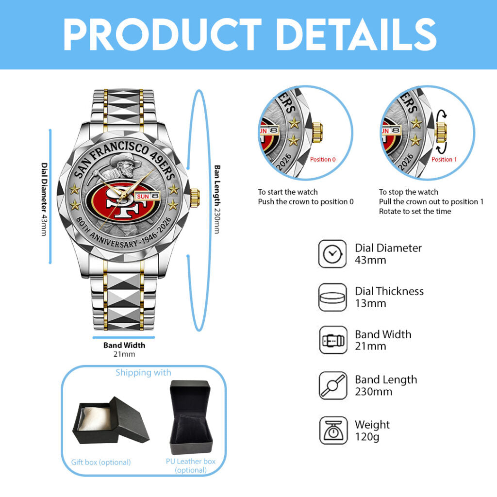 San Francisco 49ers 2026 Anniversary Alloy Luxury Quartz Watch - TANTN16987