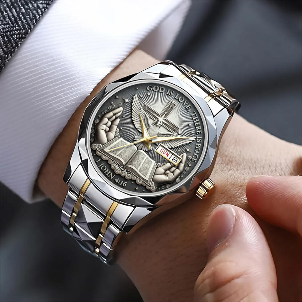 God Is Love, There Is Peace Alloy Luxury Quartz Watch - TANTN17368