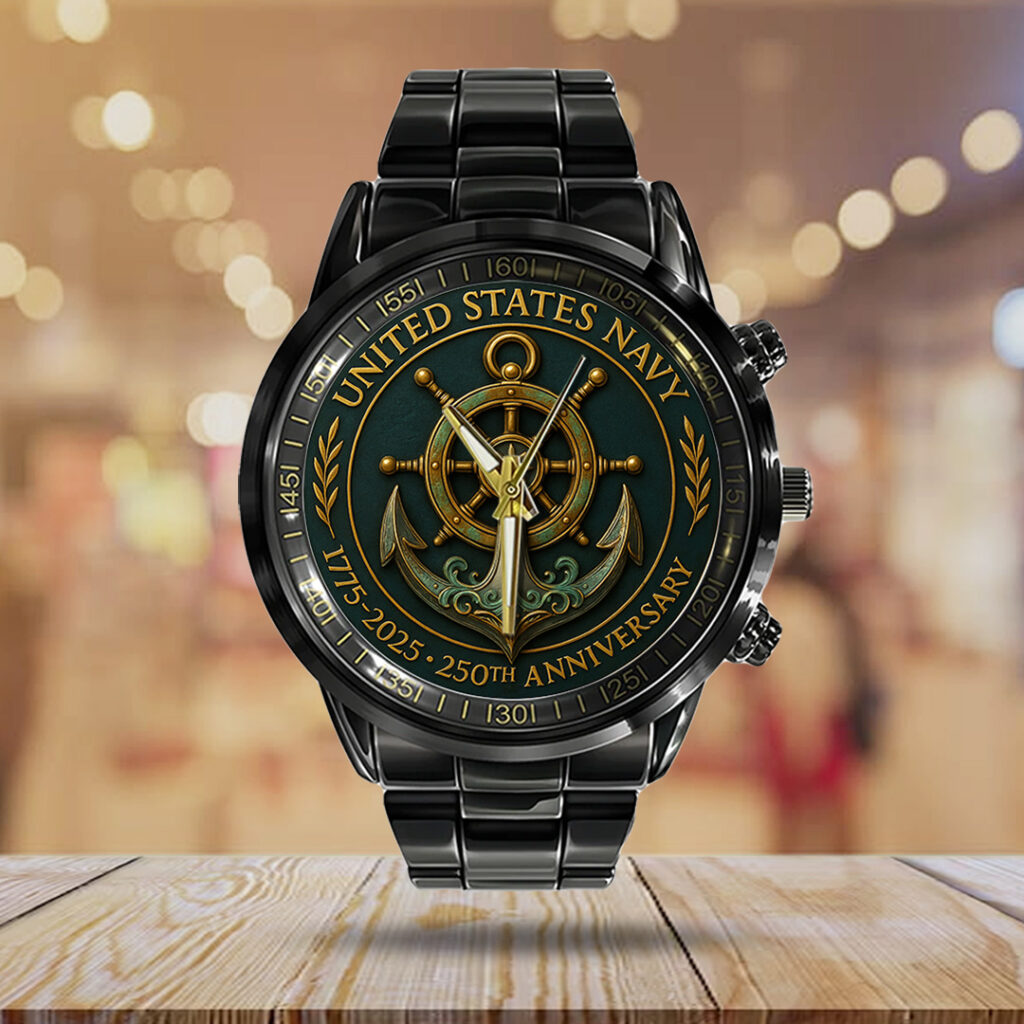 US Navy 250th Anniversary Black Stainless Steel Watch – TANTN17536