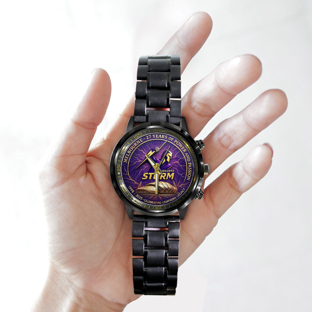 Melbourne Storm 27th Anniversary 2025 Black Stainless Steel Watch - TANTN17806